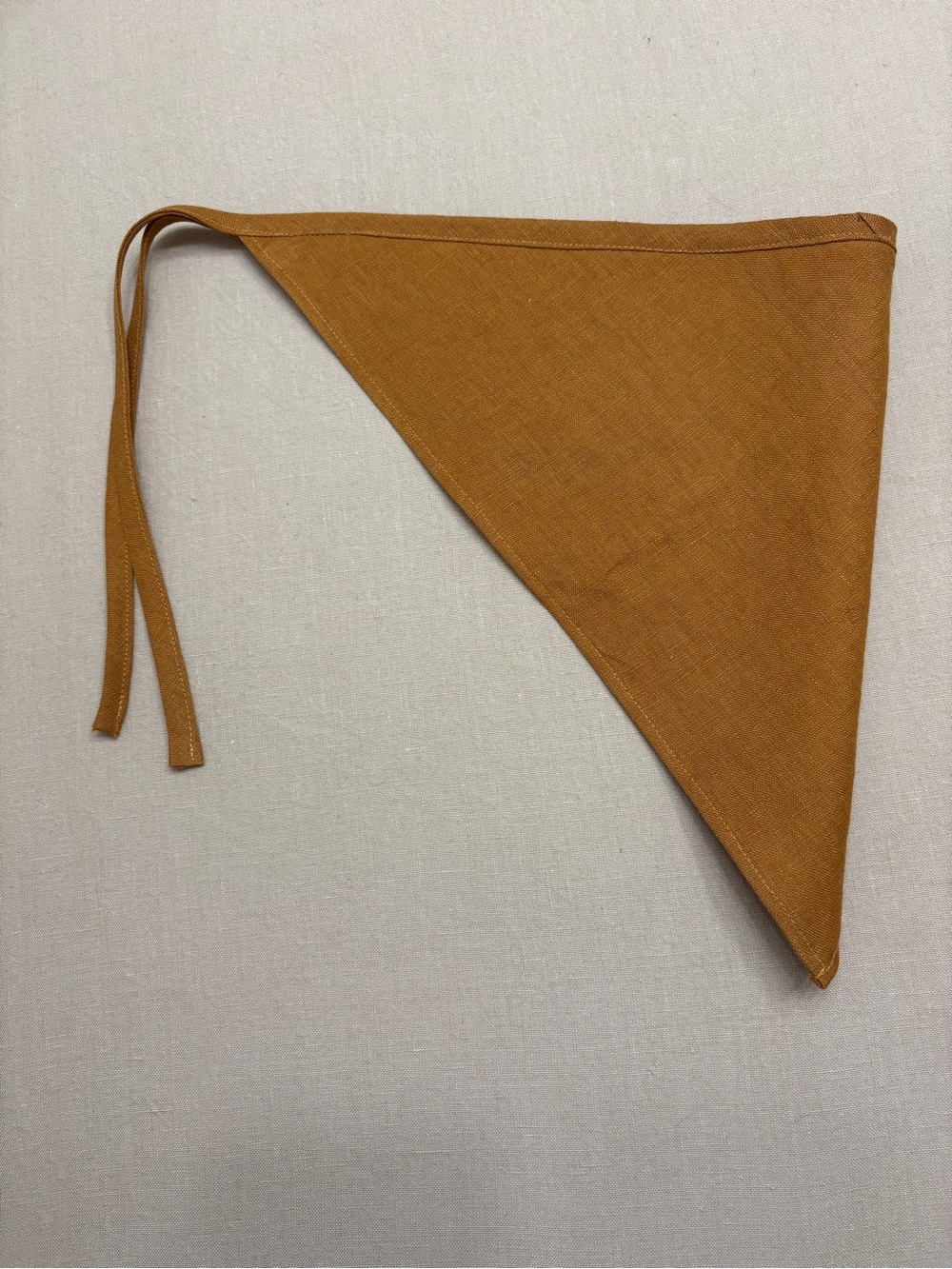 Linen Kerchief Bandana Scarf in Burnt Orange - Picture 2 of 7